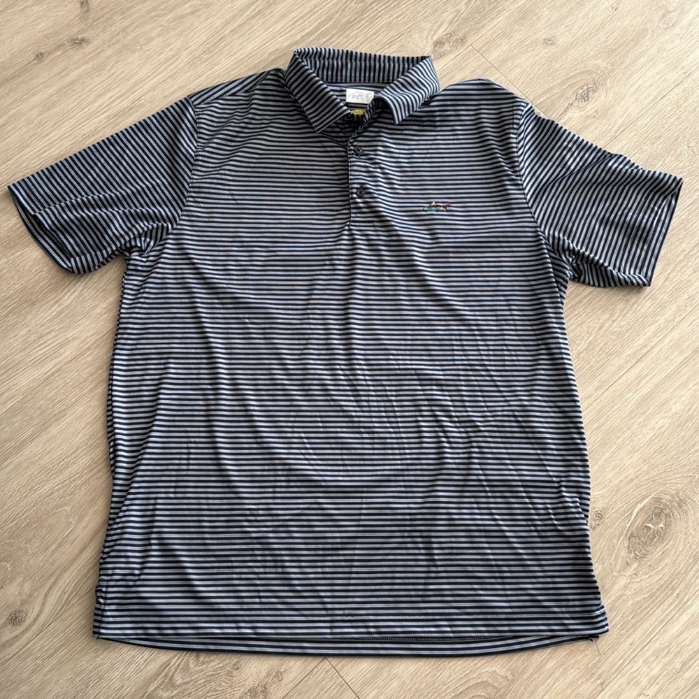 Greg Norman Polo Blue Striped XL